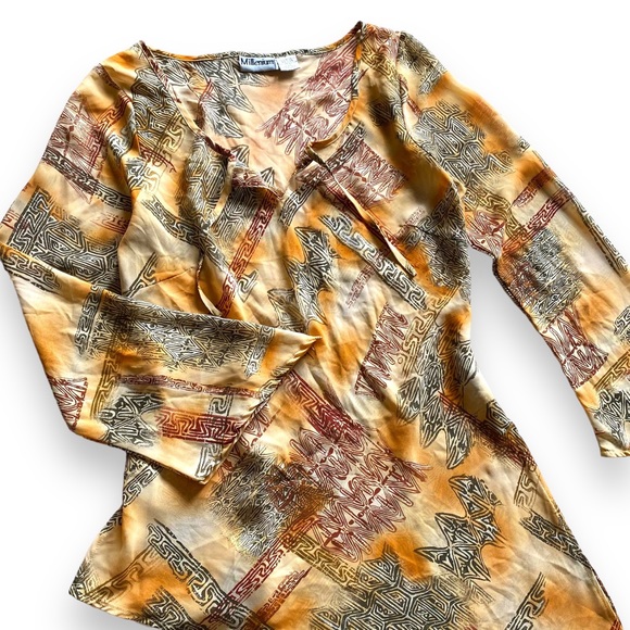 Vintage 90s Y2K Sheer Boho Tunic - Picture 7 of 8